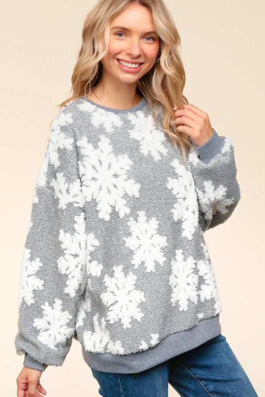 "Gracelyn" Snowflake Pullover - The Katie Grace Boutique