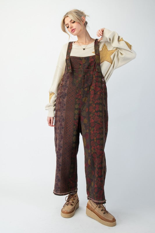 "Simone" Floral Overalls - The Katie Grace Boutique