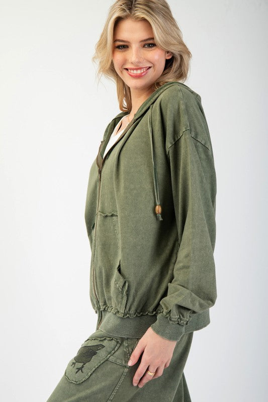 "Calla" Mineral Washed Jacket, 2 colors - The Katie Grace Boutique