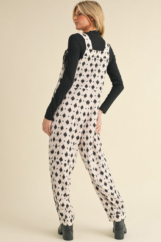 "Noa" Patterned Overalls - The Katie Grace Boutique