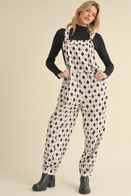 "Noa" Patterned Overalls - The Katie Grace Boutique