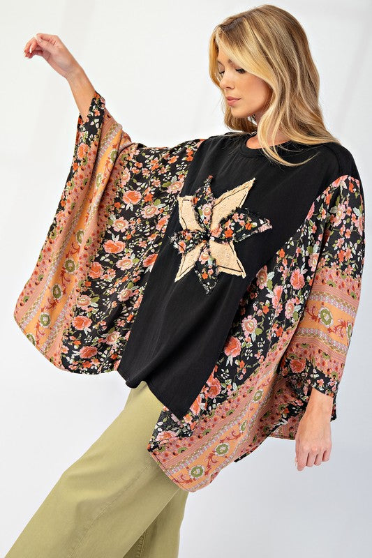 "Alexis" Dolman Sleeve Applique' Top - The Katie Grace Boutique