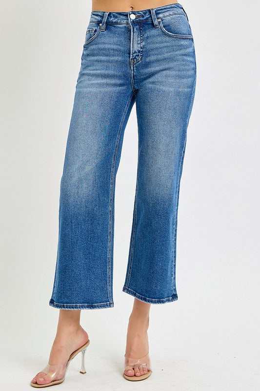 "Kimber" Mid Rise Wide Leg Jeans - The Katie Grace Boutique