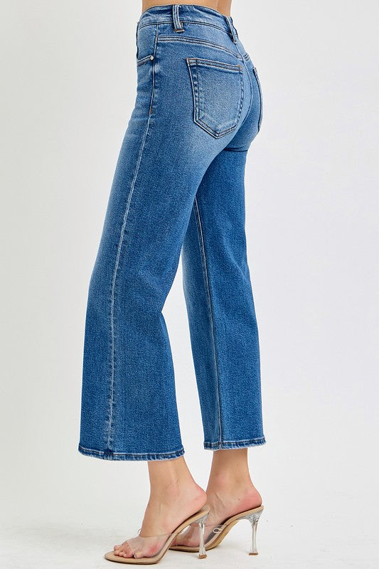 "Kimber" Mid Rise Wide Leg Jeans - The Katie Grace Boutique