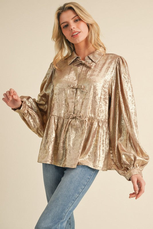 "Jordyn" Shimmer Blouse