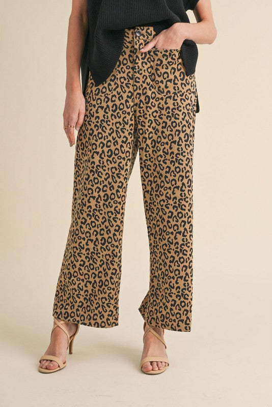 "Kiara" Leopard Wide Leg Pants