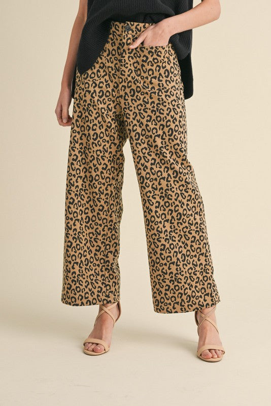 "Kiara" Leopard Wide Leg Pants