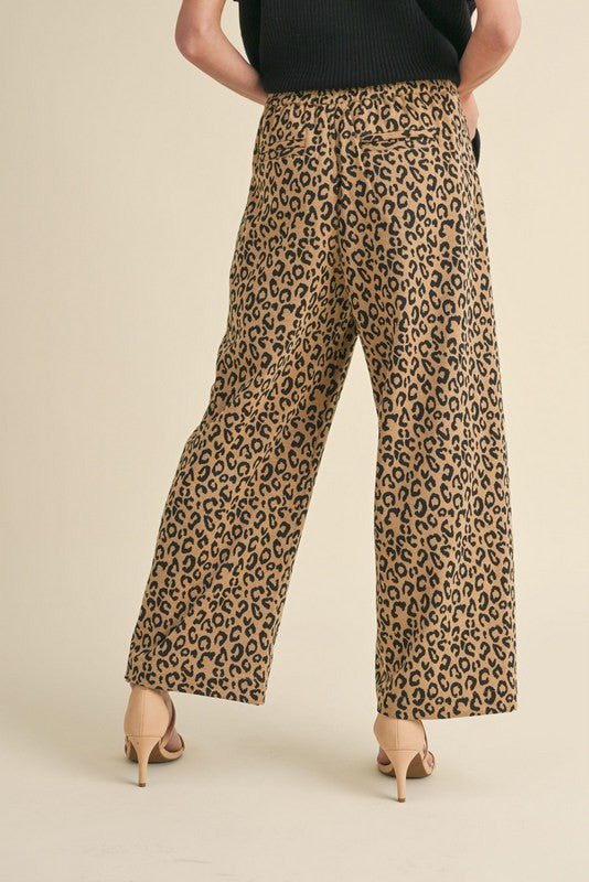 "Kiara" Leopard Wide Leg Pants