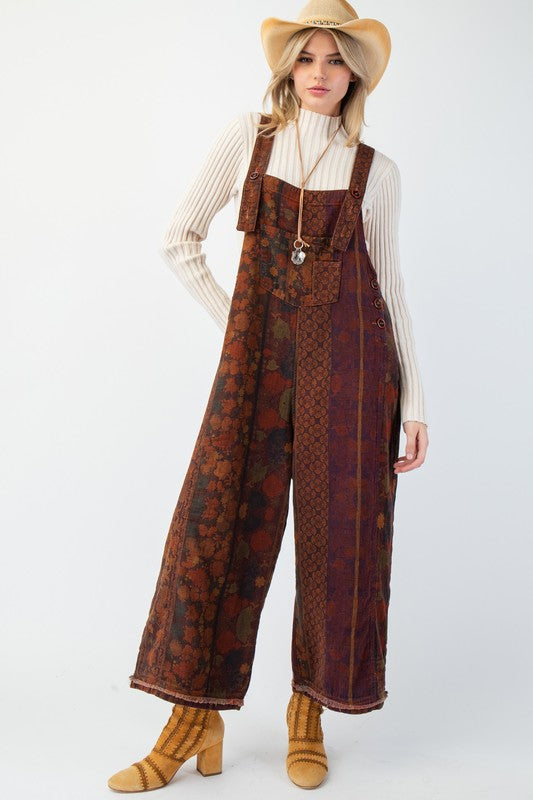 "Rachel" Wide Leg Overalls