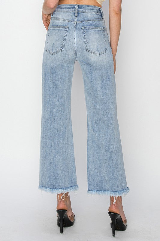 "Erin" Cropped High Waisted Jeans - The Katie Grace Boutique