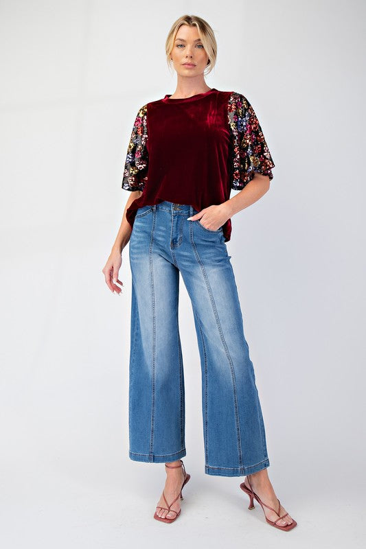 "Rachel" Seamed High Waist Jeans - The Katie Grace Boutique