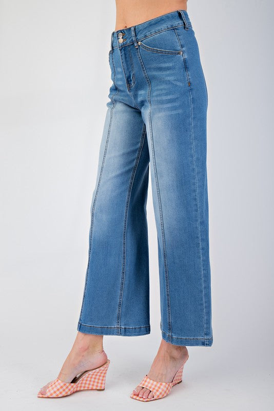 "Rachel" Seamed High Waist Jeans - The Katie Grace Boutique