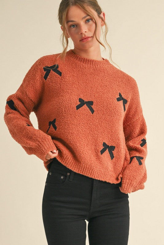 "Maxine" Bow Sweater, 2 colors - The Katie Grace Boutique