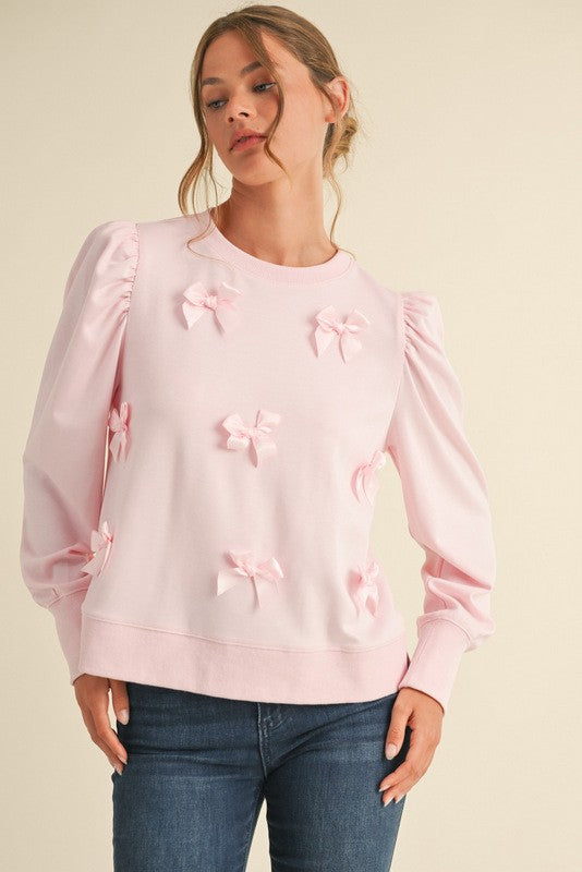 "Millie" Soft Pullover with Satin Bows