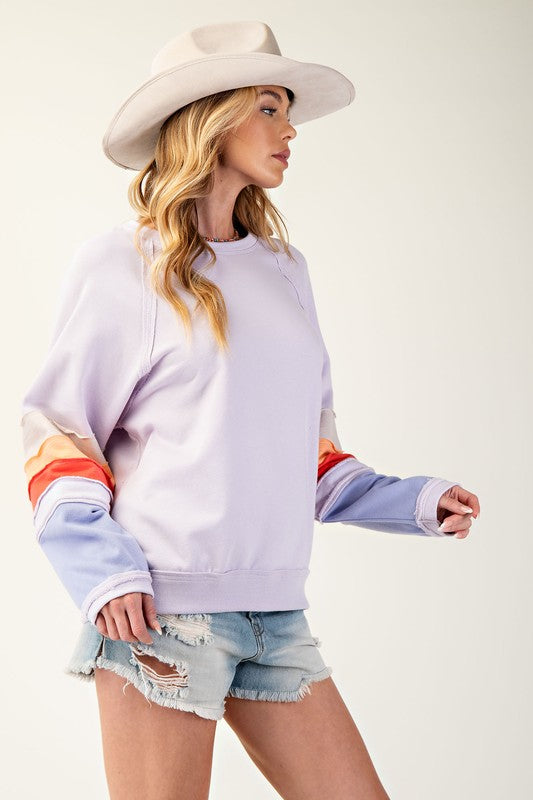 "Lilac" Crewneck Pullover - The Katie Grace Boutique