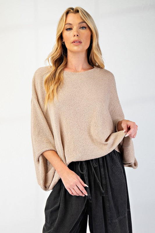 "Elise" Oversized Dolman Sweater - The Katie Grace Boutique