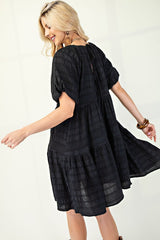 "Reya" Textured Dress w/ Bow Details, 2 colors - The Katie Grace Boutique