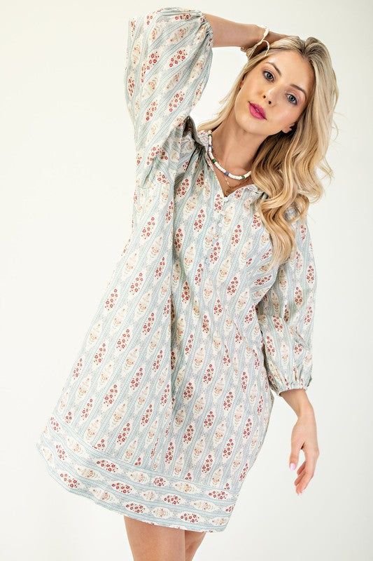 "Lauren" 3/4 Sleeve Dress - The Katie Grace Boutique