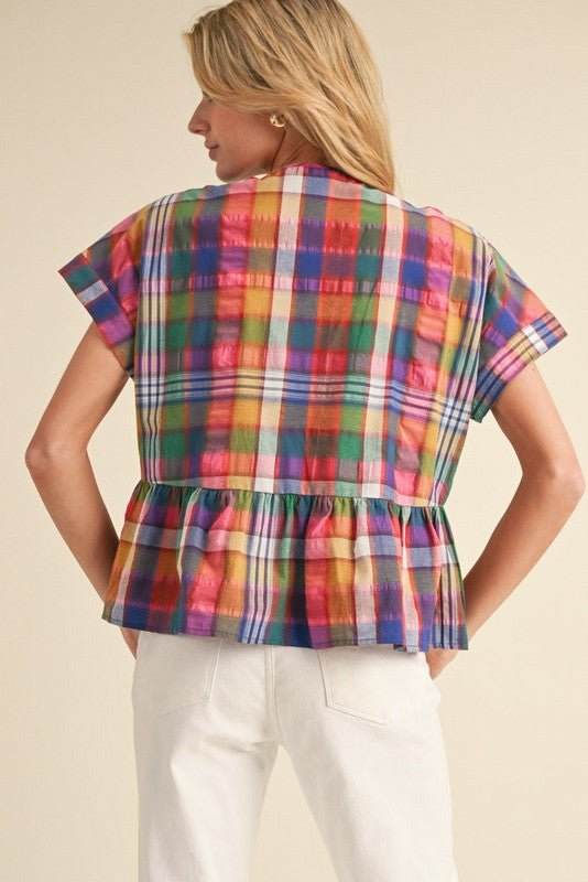 "Everly" Plaid Blouse