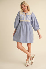"Olivia" Crochet and Embroidery Dress, 2 colors - The Katie Grace Boutique
