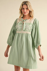 "Olivia" Crochet and Embroidery Dress, 2 colors - The Katie Grace Boutique