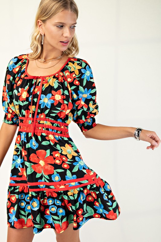 "Alicia" Floral Dress - The Katie Grace Boutique