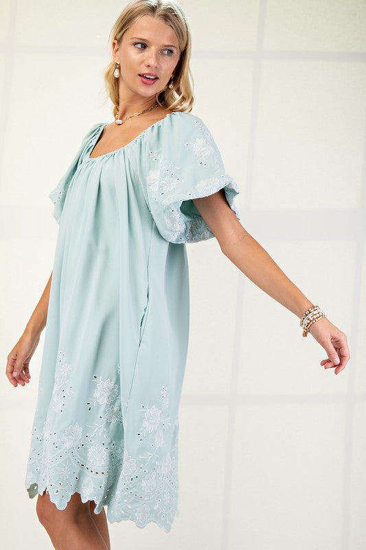 "Erin" Embroidered Dress, 2 colors - The Katie Grace Boutique