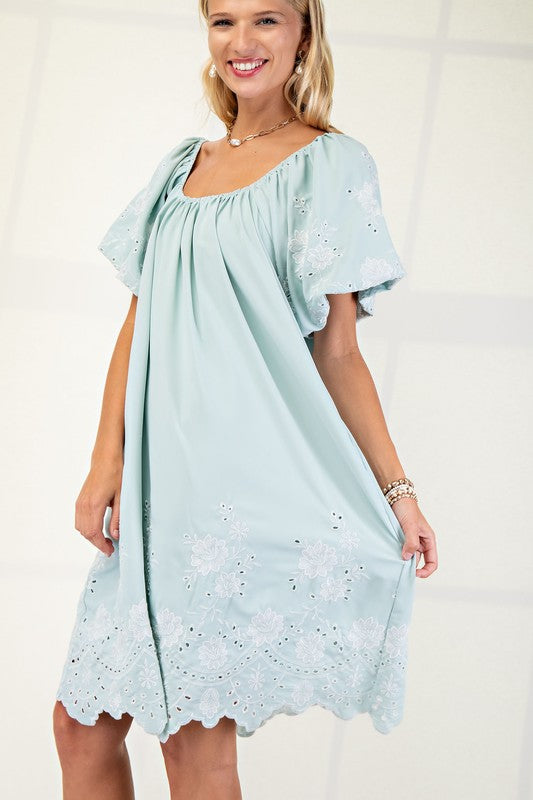 "Erin" Embroidered Dress, 2 colors - The Katie Grace Boutique