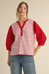 "Dana" Striped Top - The Katie Grace Boutique