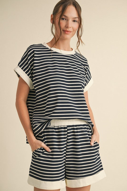"Daisy" Striped Matching Separates - The Katie Grace Boutique