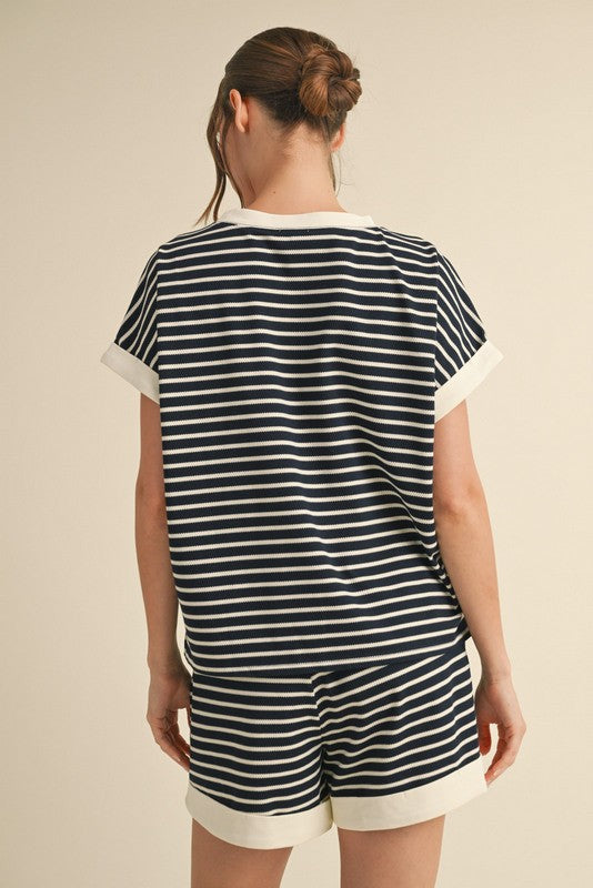 "Daisy" Striped Matching Separates - The Katie Grace Boutique