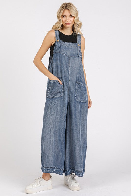 "Nadia" Tencel Overalls - The Katie Grace Boutique