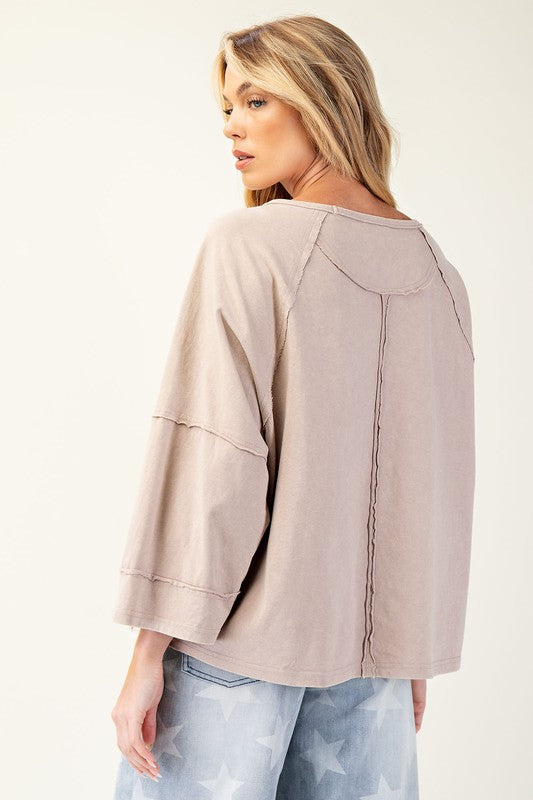 "Eden" Mineral Washed Top - The Katie Grace Boutique