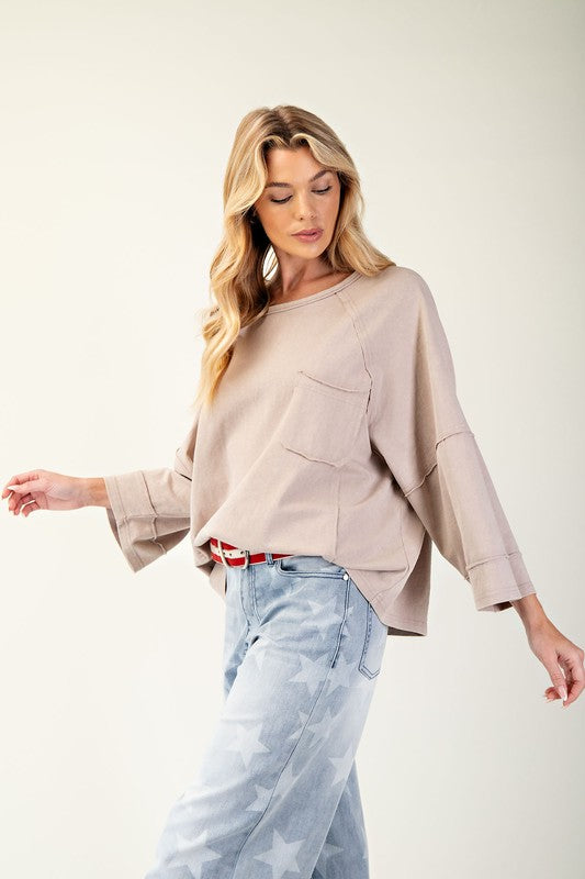 "Eden" Mineral Washed Top - The Katie Grace Boutique