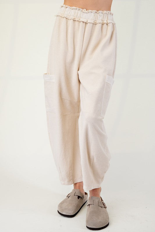 "Thea" Mineral Washed Barrel Pants, 3 colors