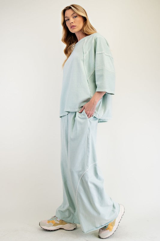 "Skye" Mineral Washed Separates, Mint - The Katie Grace Boutique