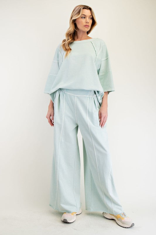 "Skye" Mineral Washed Separates, Mint - The Katie Grace Boutique