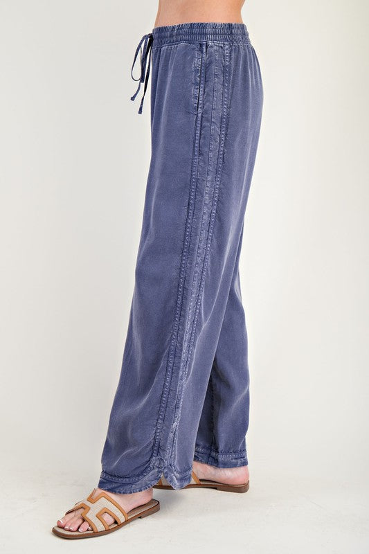 "Trista" Mineral Washed Tencel Pants - The Katie Grace Boutique