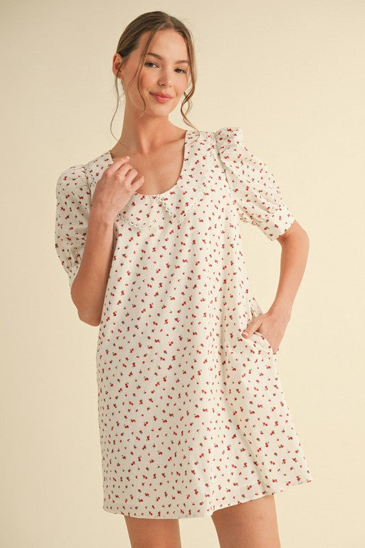"Mae" Cherry Print Dress - The Katie Grace Boutique