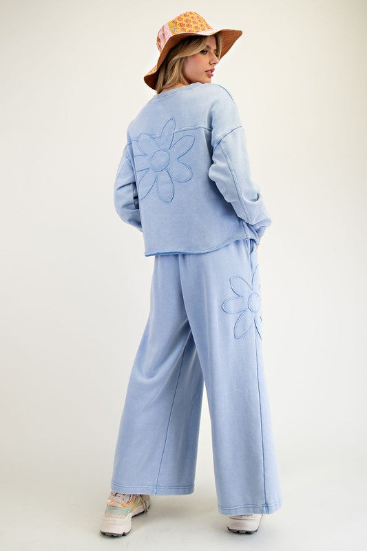 "Daisy" Flower Applique Separates, Periwinkle