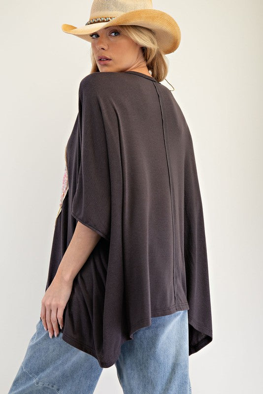 "Twiggy" Oversized Applique' Top