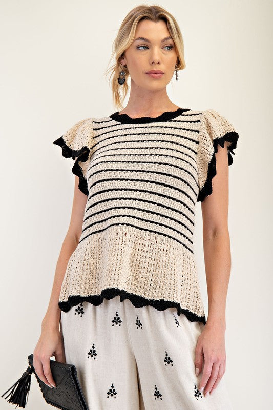 "Lila" Crochet Sweater - The Katie Grace Boutique