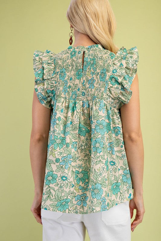 "Wendi" Floral Blouse - The Katie Grace Boutique