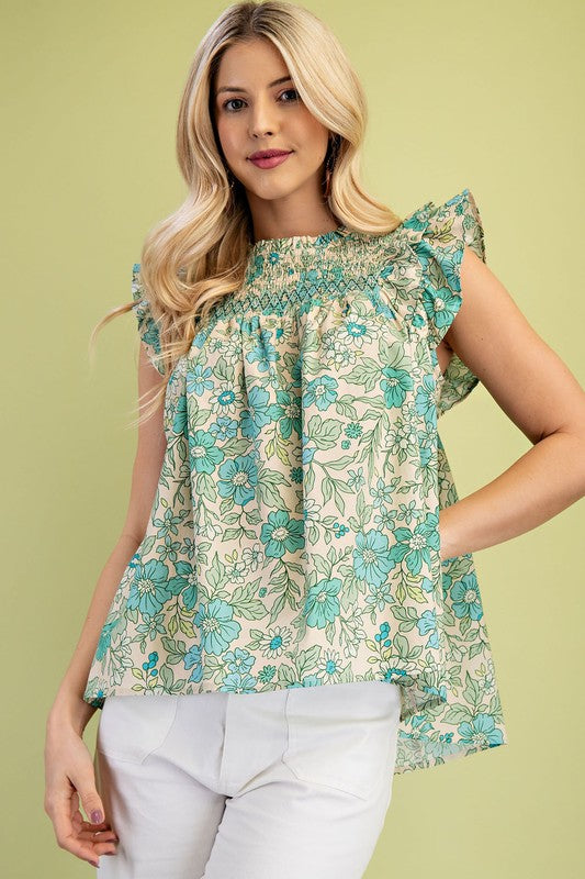 "Wendi" Floral Blouse - The Katie Grace Boutique