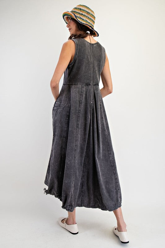 "Misty" Mineral Washed Midi Dress, 3 colors - The Katie Grace Boutique