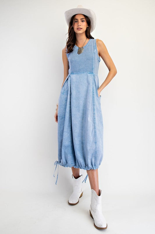 "Misty" Mineral Washed Midi Dress, 3 colors - The Katie Grace Boutique