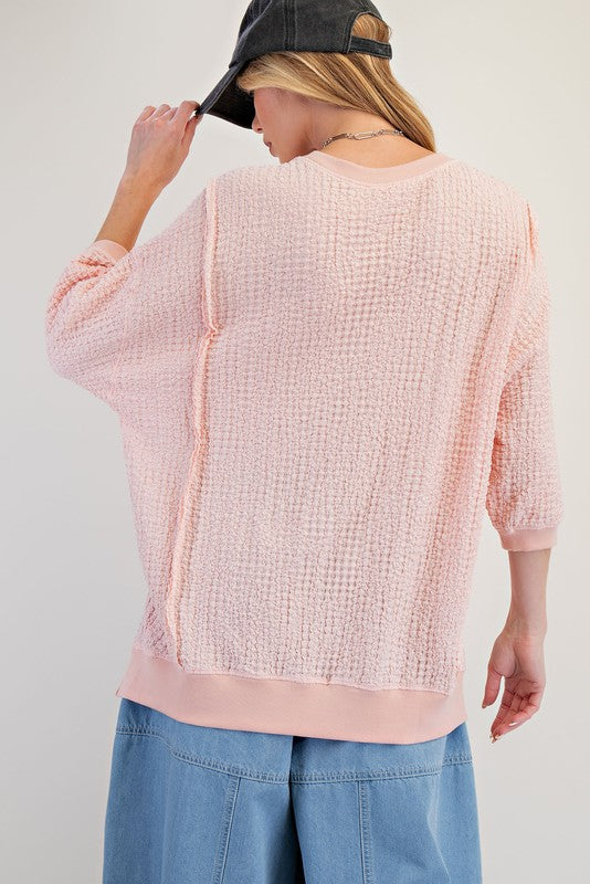 Now in Plus! "Lucy" Textured Pullover, 3 colors - The Katie Grace Boutique