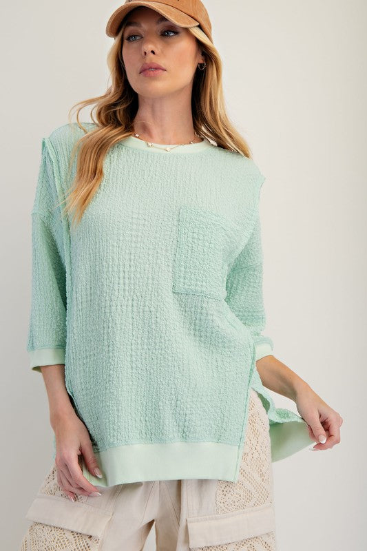 Now in Plus! "Lucy" Textured Pullover, 3 colors - The Katie Grace Boutique