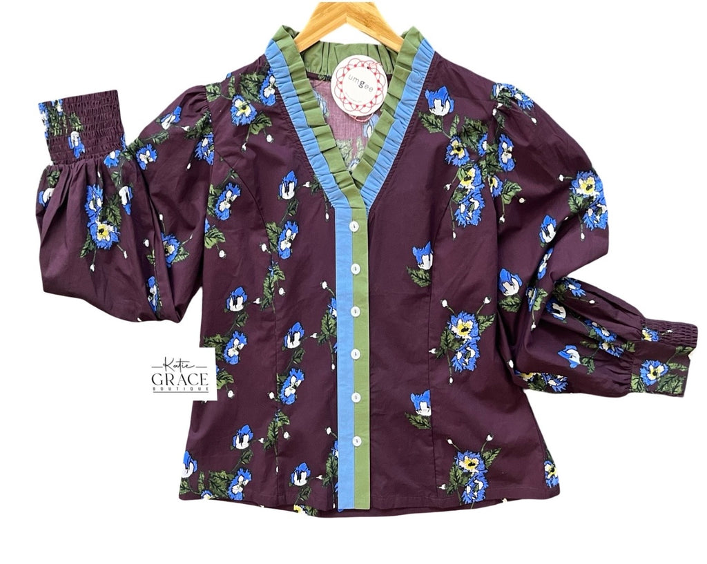 "Greta" Button Down Blouse - The Katie Grace Boutique