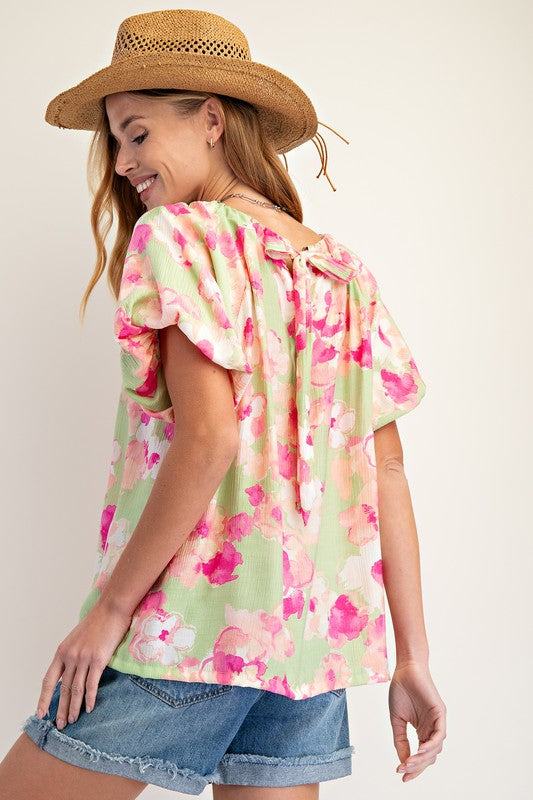 "Eliza" Floral Blouse - The Katie Grace Boutique